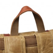 (24) P01 WAX VINTAGE™  plecak płótno woskowane + skóra naturalna. A4 - khaki