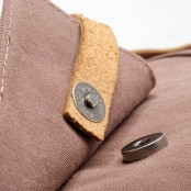P14 NIVETTE™ plecak płótno bawełniane wosk + skóra naturalna. A4 - zielony, szary 