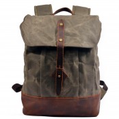 P17 WAX KAHUNA™  plecak płótno woskowane + skóra naturalna. A4 - 4 kolory