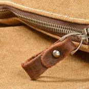 P8 STANFORD UNISEX™  plecak bawełniany z dodatkami ze skóry naturalnej. A4 - Szary, czarny, zielony, khaki