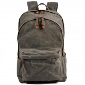 P9 WAX BOSTON UNISEX™  plecak płótno woskowane - skóra naturalna. A4 - Khaki, szaro-zielony, czarny