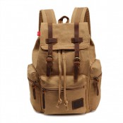 (24) TD04 OXFORD™ plecak szkolny - miejski. Bawełna i skóra naturalna. Unisex (kawowy)