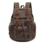 (24) TD04 OXFORD™ plecak szkolny - miejski. Bawełna i skóra naturalna. Unisex (kawowy)